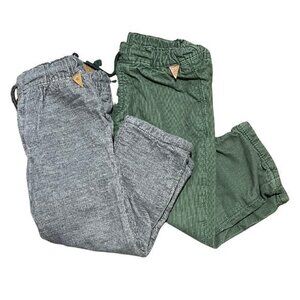 H&M Boy’s Corduroy Green & Grey Pants Set - Size 12-18 Months